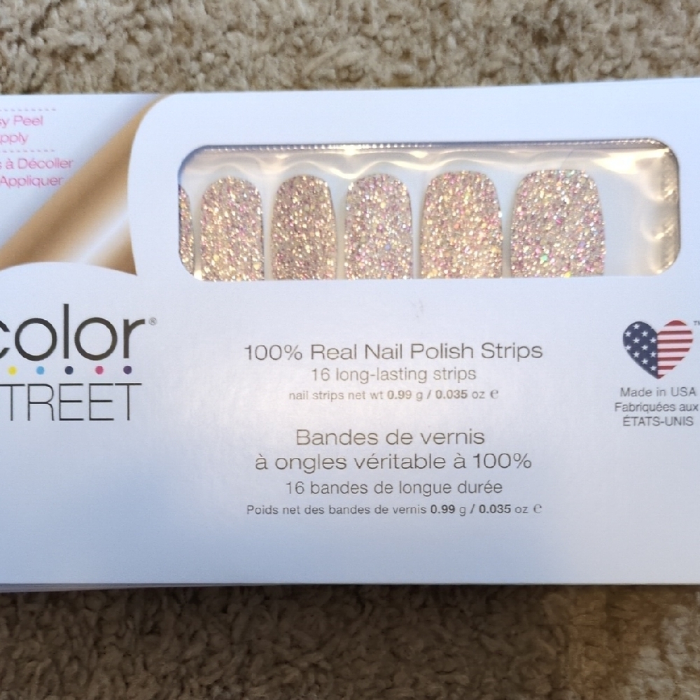 Toko Lights Color Street Sparkling Pink And Gold Nail Strips